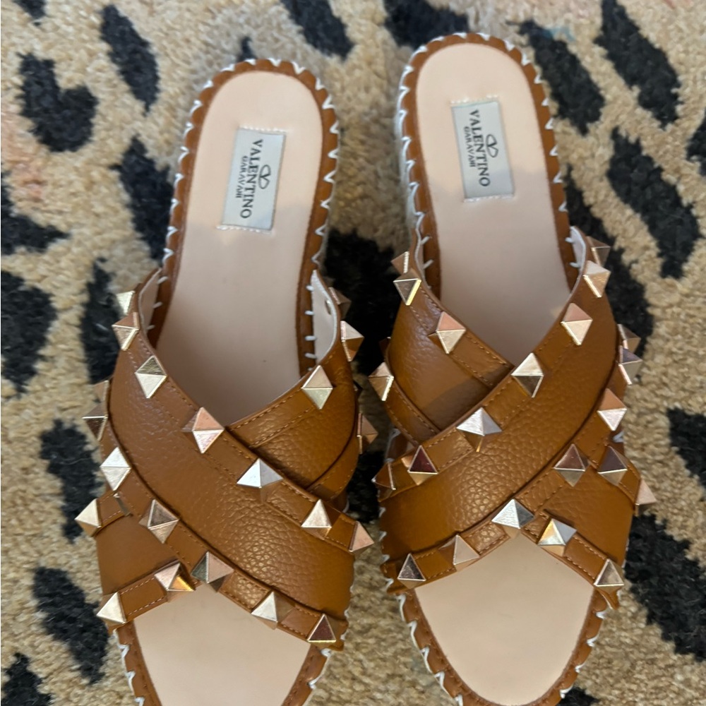 Valentino studded slides size 40.  Barely used!